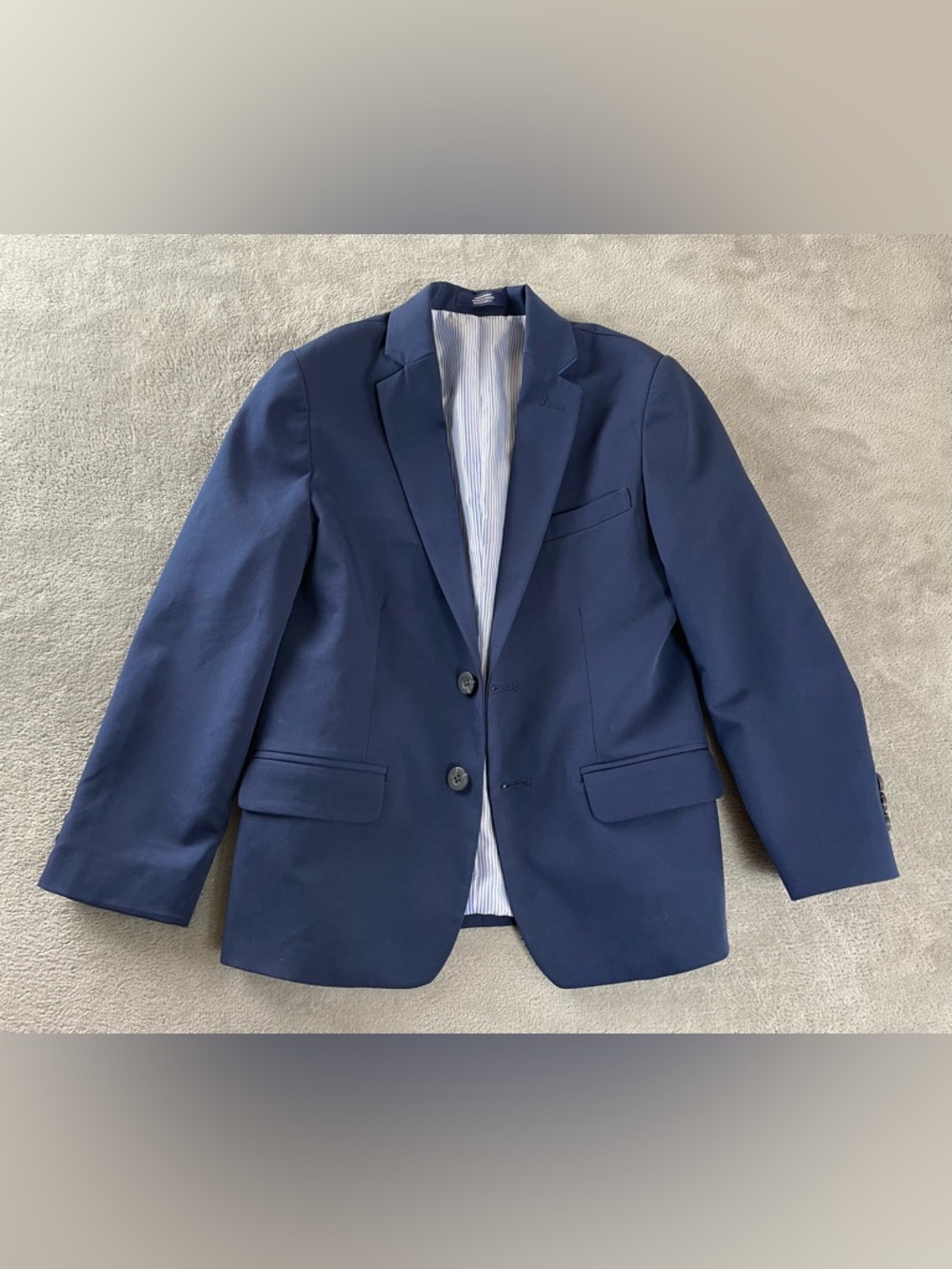 IZOD Boy's Size 8 Navy Blue Blazer Sport Coat For Church, Wedding Dressy Preppy